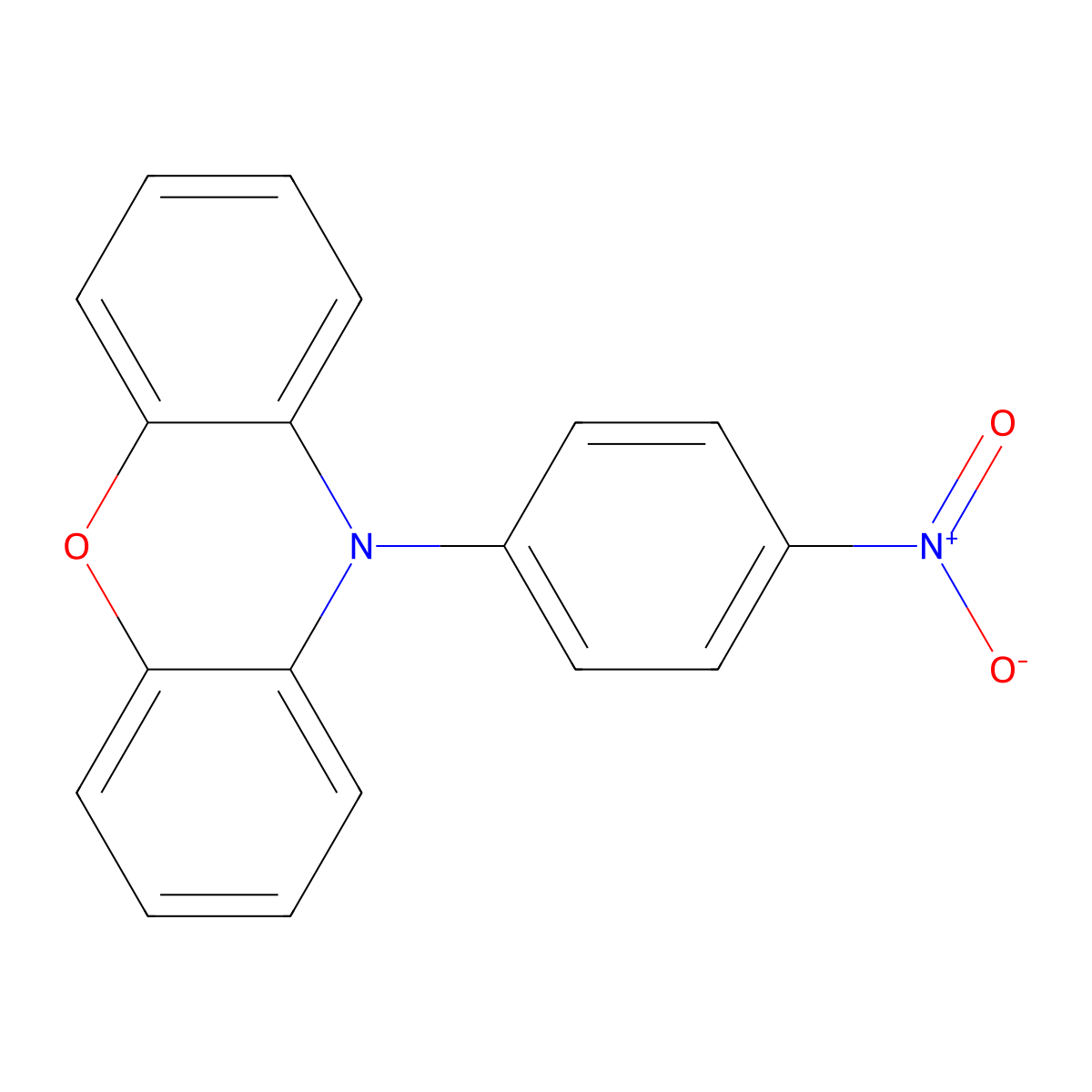 10-(4-Nitrophenyl)-10H-phenoxazine molecular structure, CAS 58736-93-9