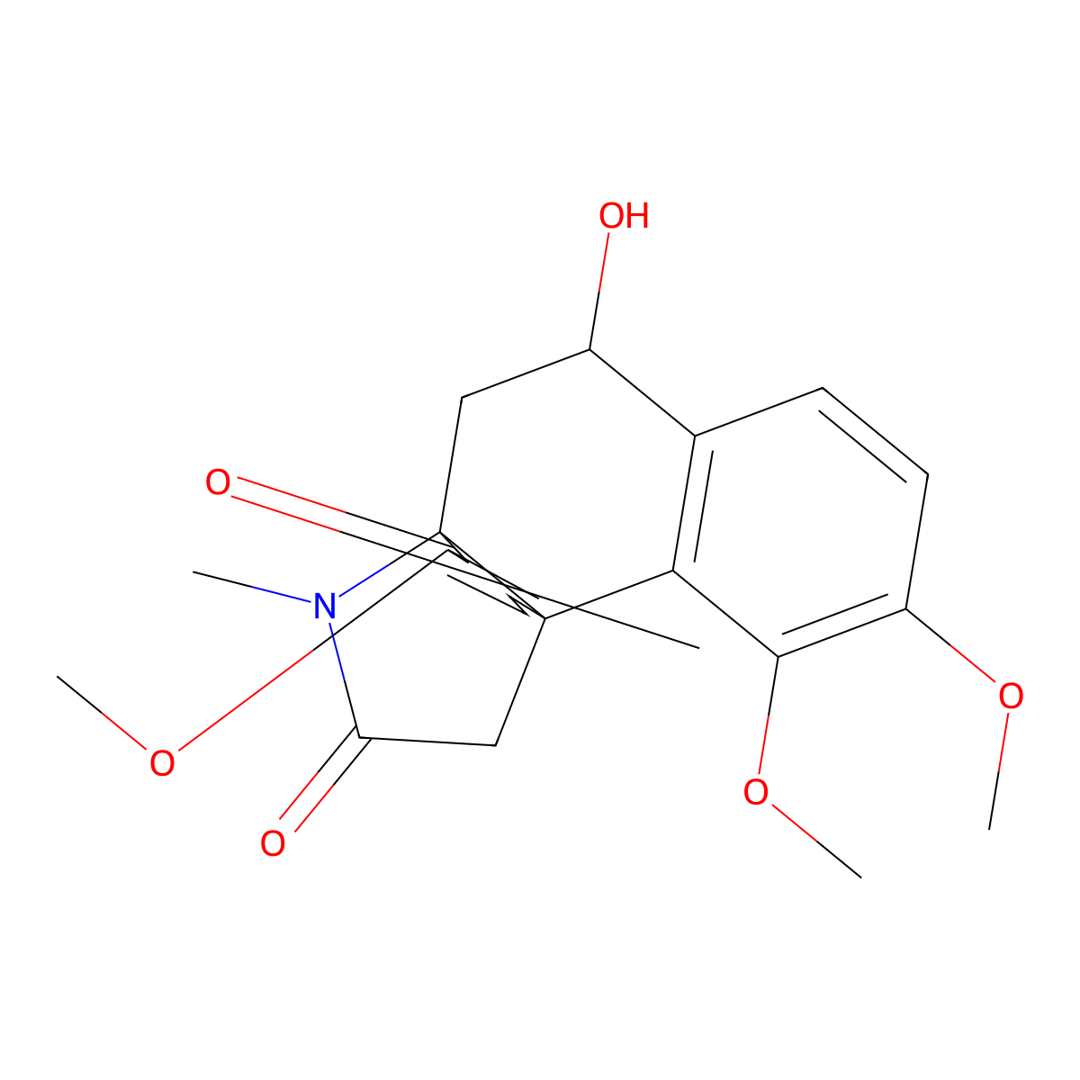 8-Hydroxy-3,4,12-trimethoxy-17-methyl-17-azatetracyclo[8.4.3.01,10.02,7]heptadeca-2(7),3,5,12-tetraene-11,16-dione molecular structure, CAS 58738-31-1