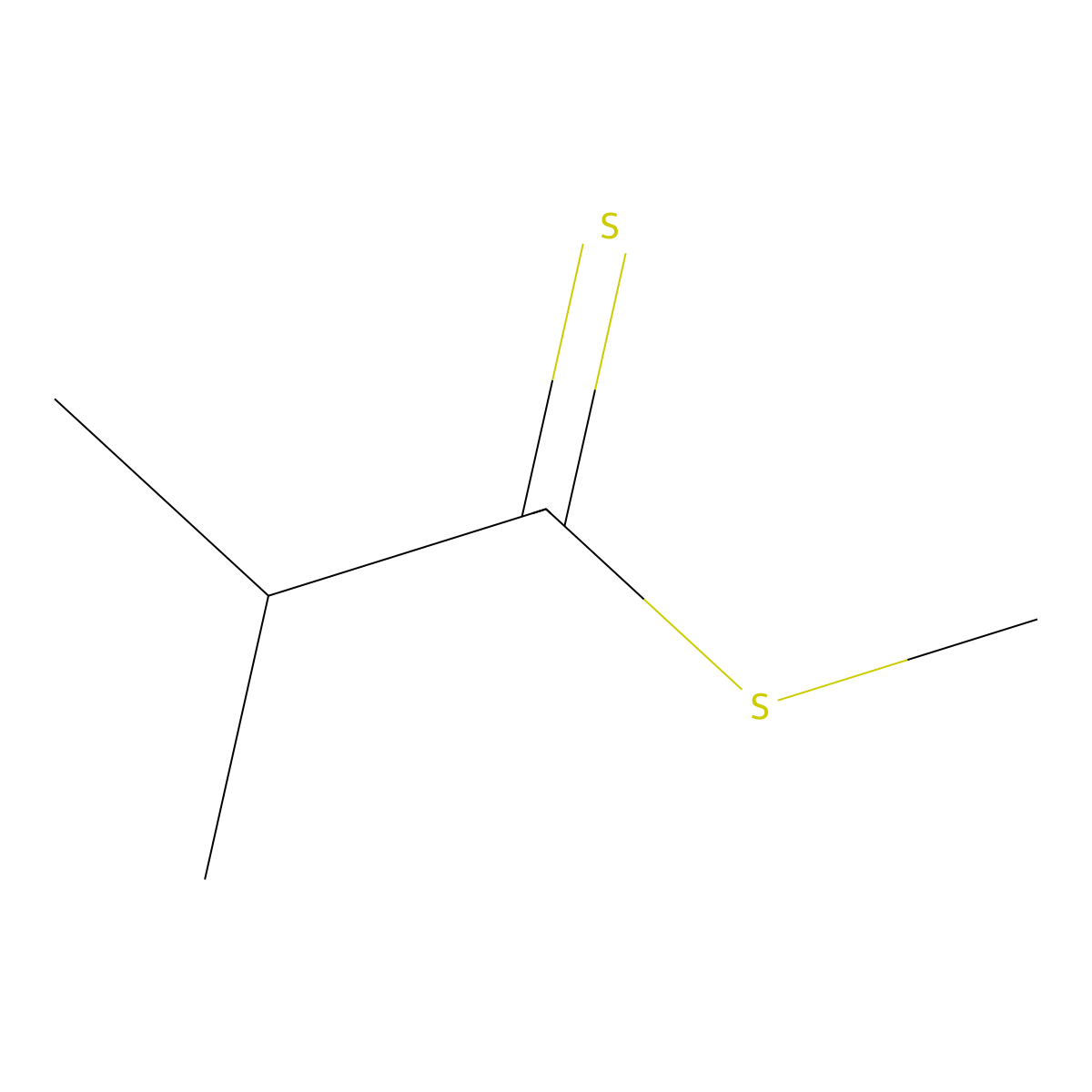 Methyl 2-methylpropanedithioate molecular structure, CAS 5874-02-2