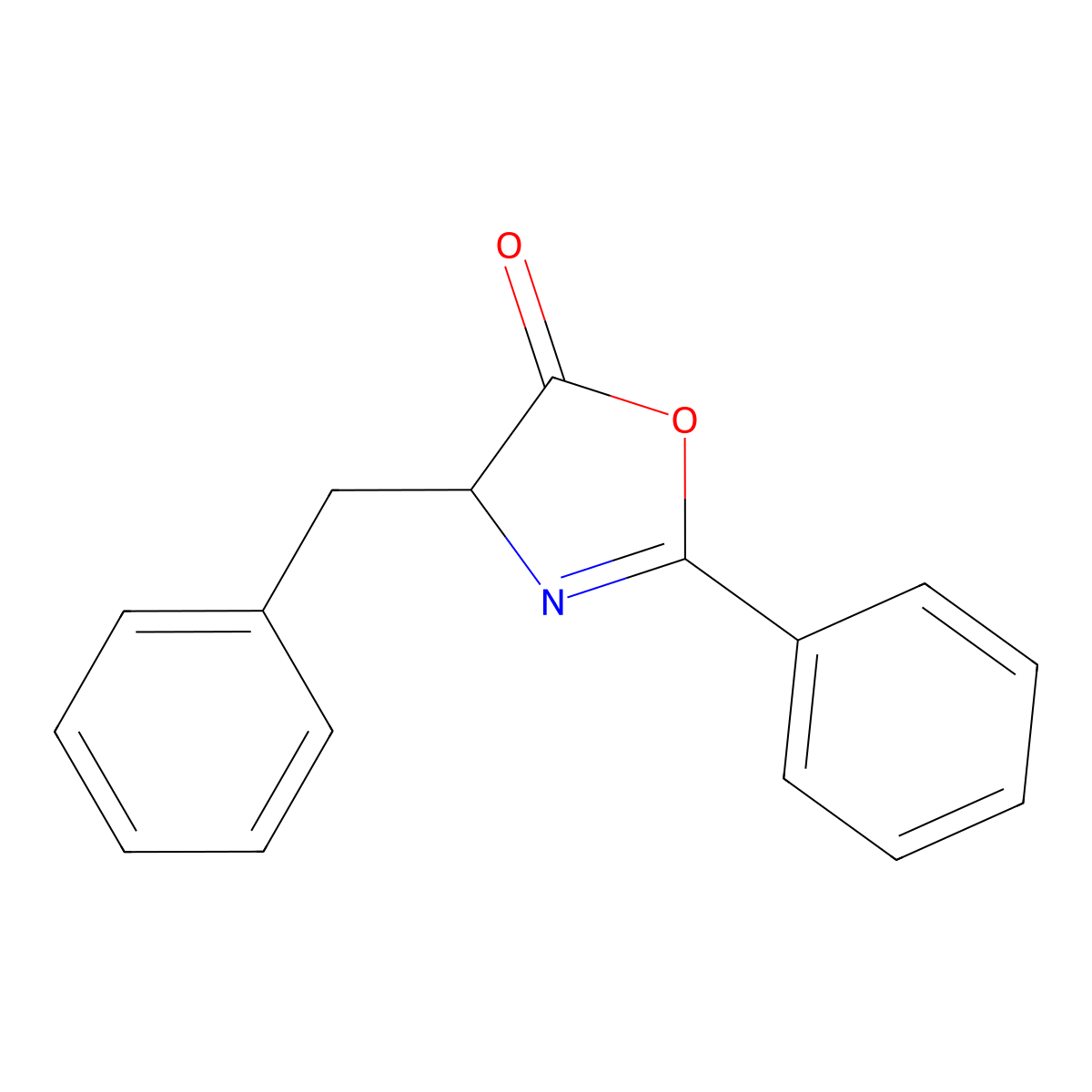 4-Benzyl-2-phenyl-2-oxazolin-5-one molecular structure, CAS 5874-61-3