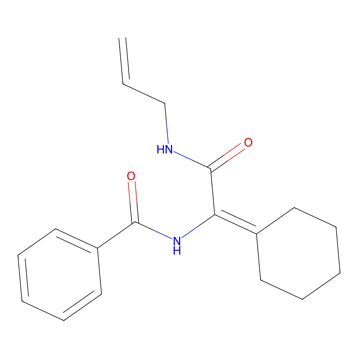 N-{1-Cyclohexylidene-2-oxo-2-[(prop-2-en-1-yl)amino]ethyl}benzamide molecular structure, CAS 5874-67-9