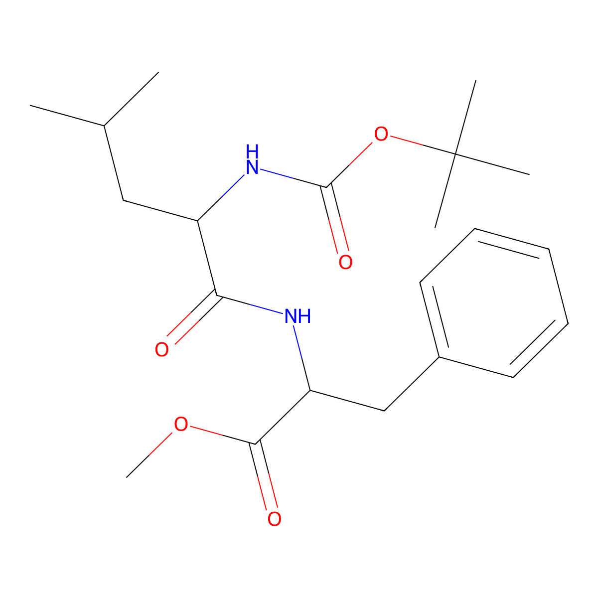 tert-Butyloxycarbonyl-leucylphenylalanine methyl ester molecular structure, CAS 5874-73-7
