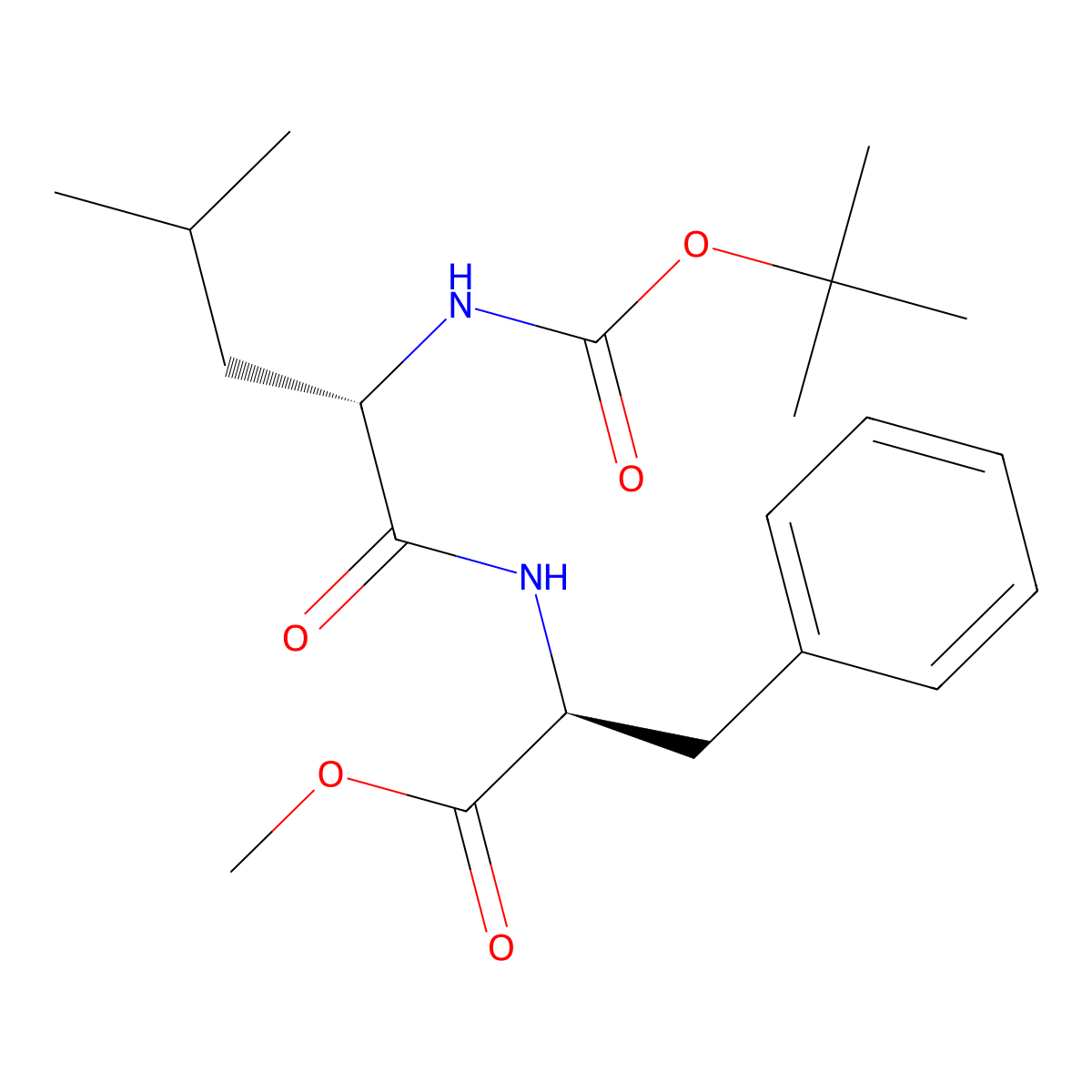 tert-Butyloxycarbonyl-leucylphenylalanine methyl ester molecular structure, CAS 5874-73-7