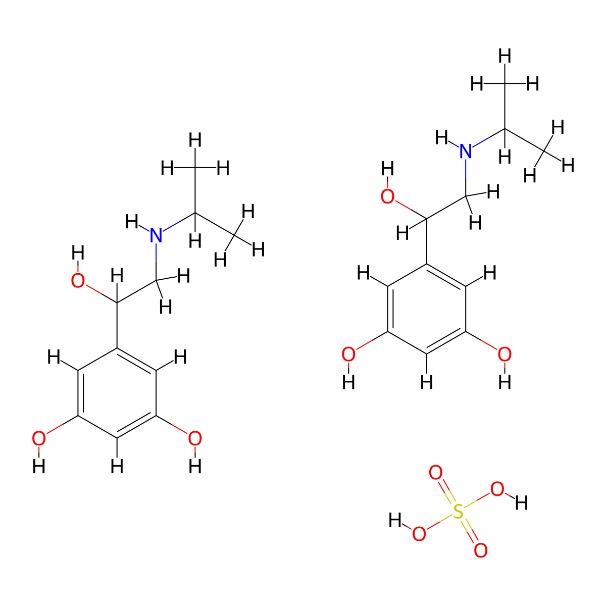 Metaproterenol Sulfate molecular structure, CAS 5874-97-5