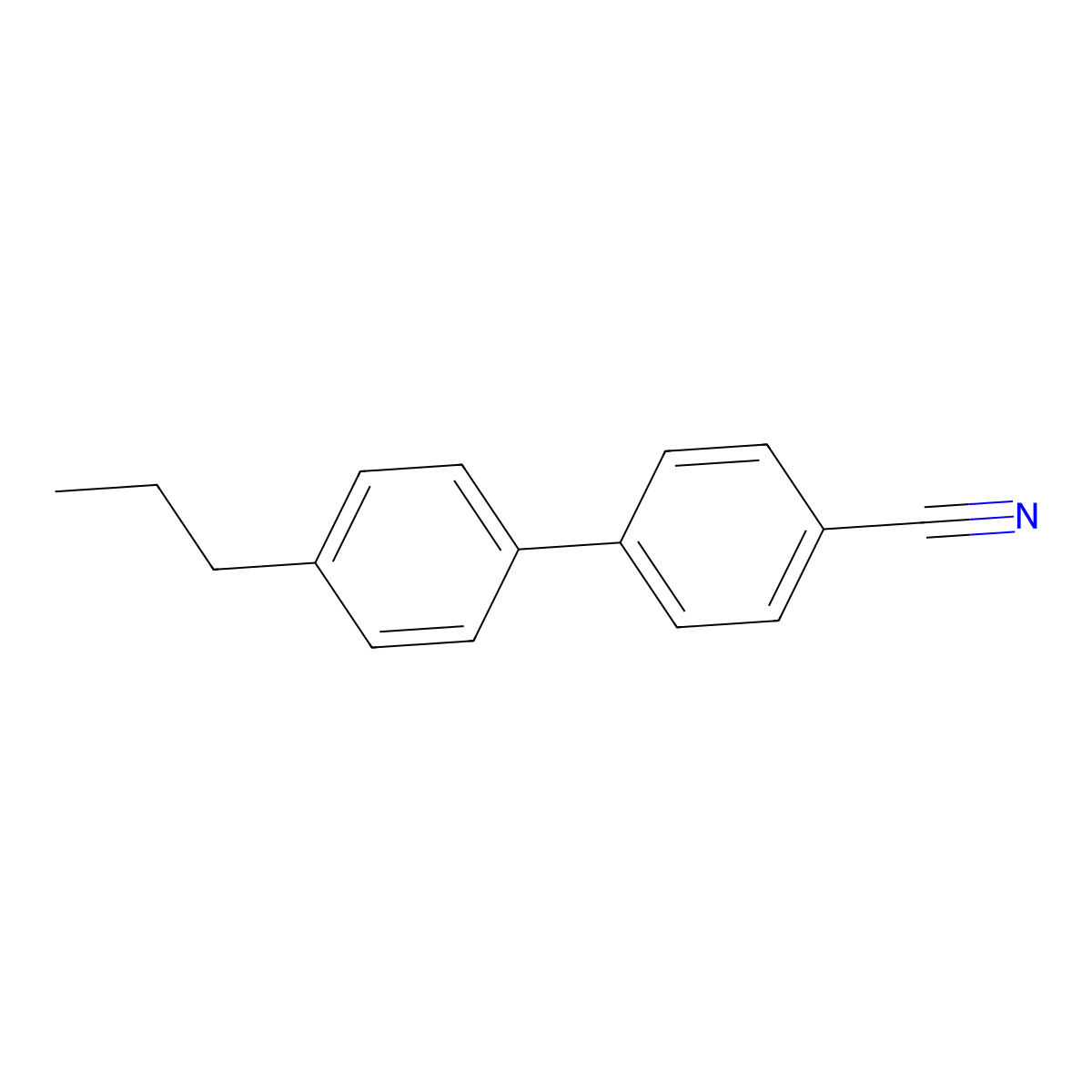(1,1'-Biphenyl)-4-carbonitrile, 4'-propyl- molecular structure, CAS 58743-76-3
