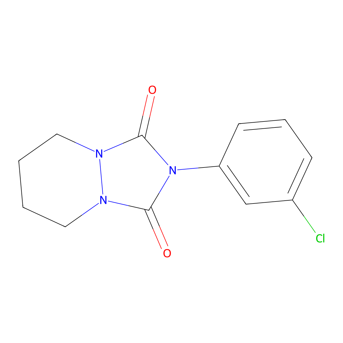 1H-(1,2,4)Triazolo(1,2-a)pyridazine-1,3(2H)-dione, tetrahydro-2-(3-chlorophenyl)- molecular structure, CAS 58744-04-0