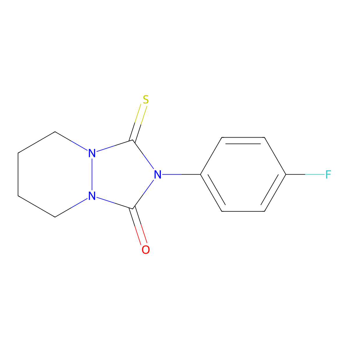 1H-(1,2,4)Triazolo(1,2-a)pyridazin-1-one, 2-(4-fluorophenyl)hexahydro-3-thioxo- molecular structure, CAS 58744-68-6