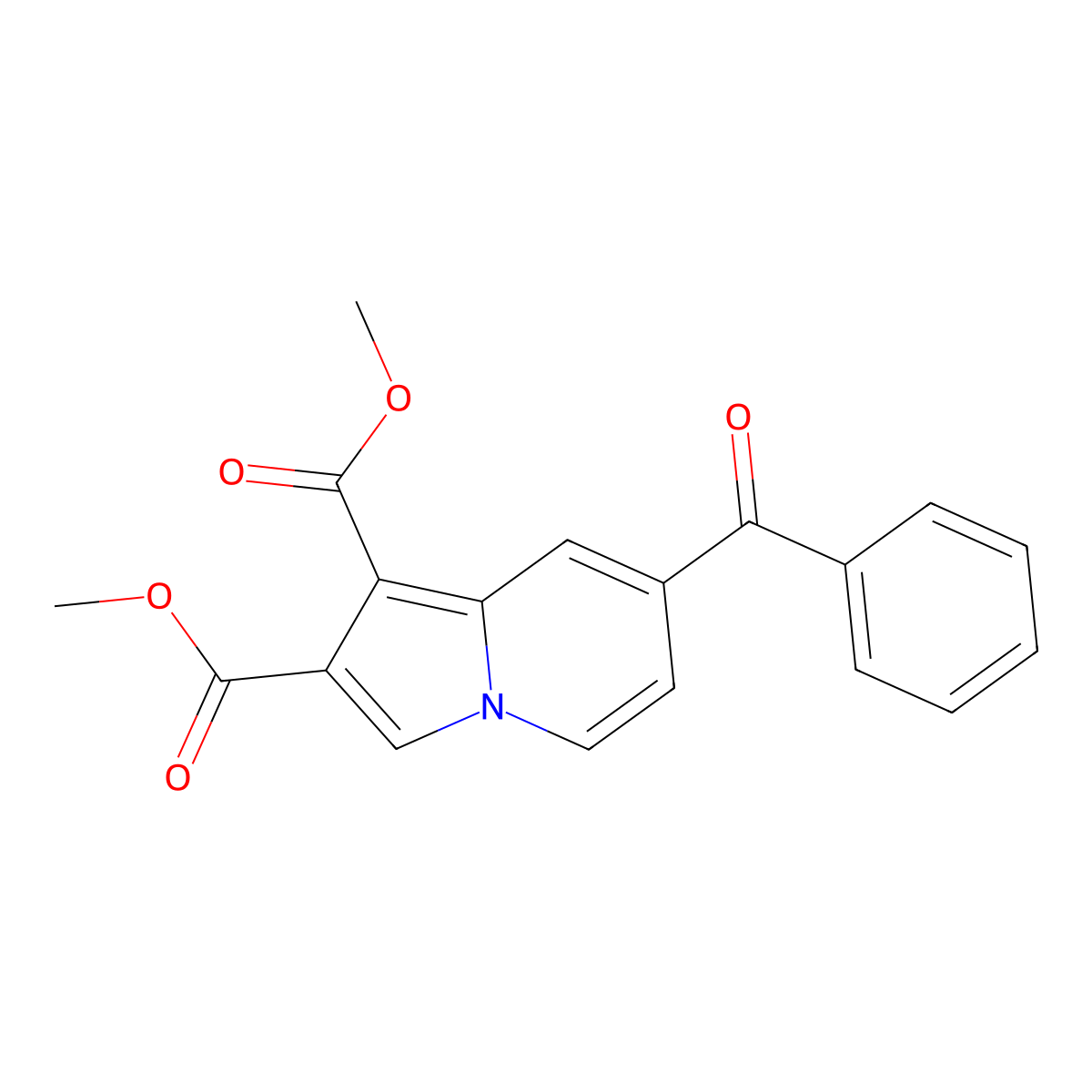 Dimethyl 7-benzoylindolizine-1,2-dicarboxylate molecular structure, CAS 58747-64-1