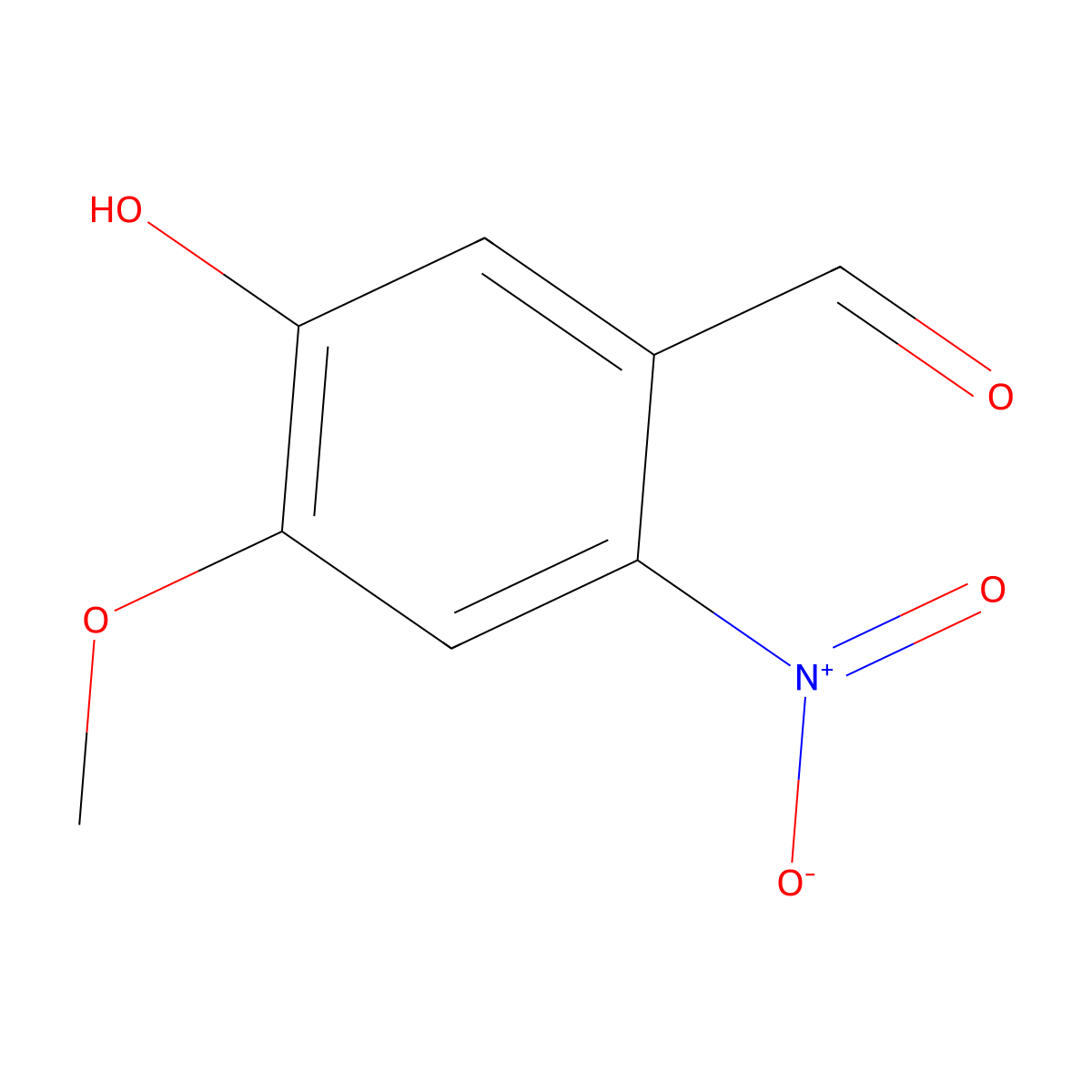5-Hydroxy-4-methoxy-2-nitrobenzaldehyde molecular structure, CAS 58749-47-6