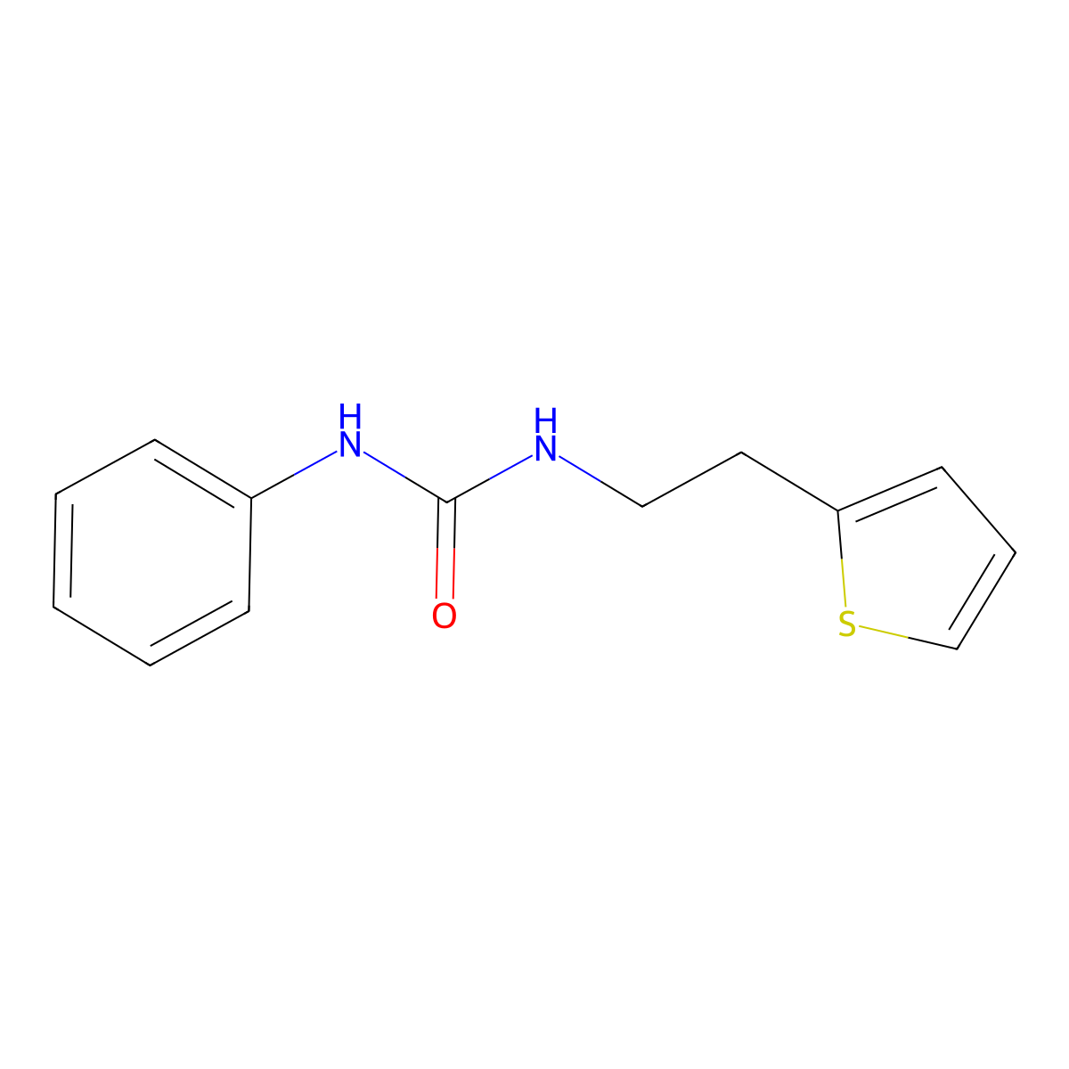 1-Phenyl-3-(2-thiophen-2-ylethyl)urea molecular structure, CAS 58749-52-3