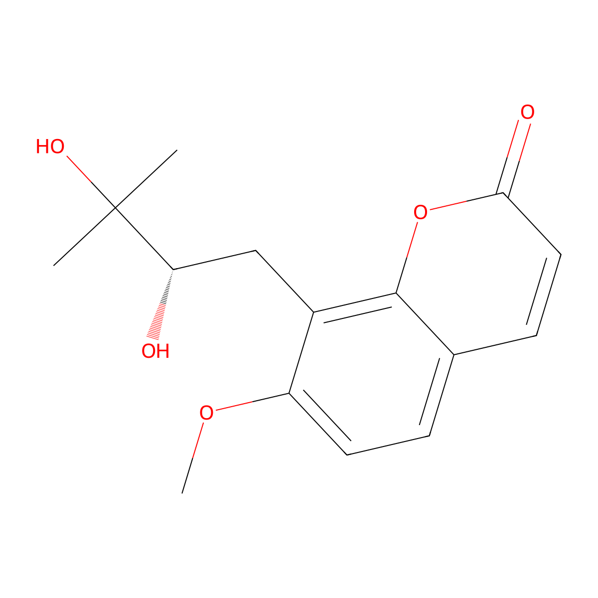 8-((2S)-2,3-dihydroxy-3-methylbutyl)-7-methoxychromen-2-one molecular structure, CAS 5875-49-0