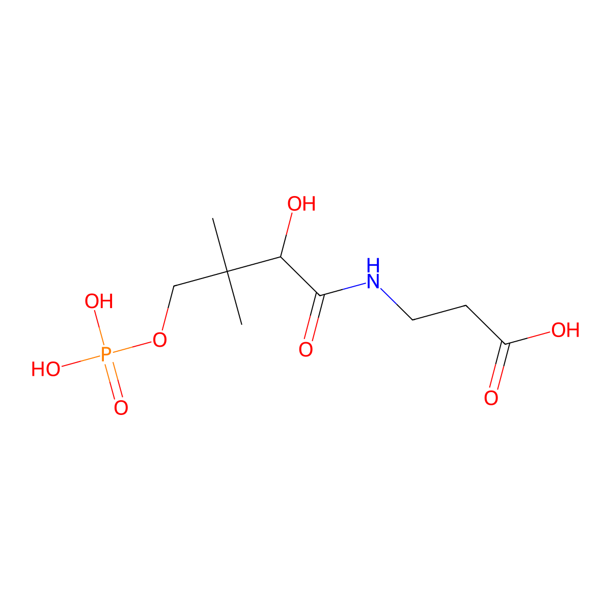 Phosphopantothenic acid molecular structure, CAS 5875-50-3