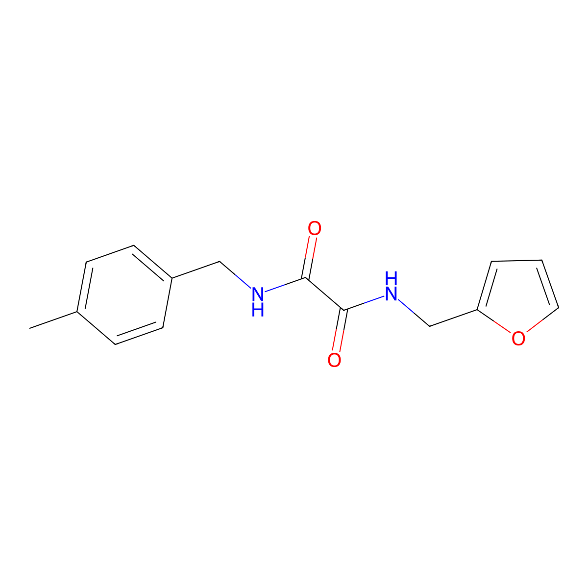 N'-(furan-2-ylmethyl)-N-[(4-methylphenyl)methyl]oxamide molecular structure, CAS 5875-91-2