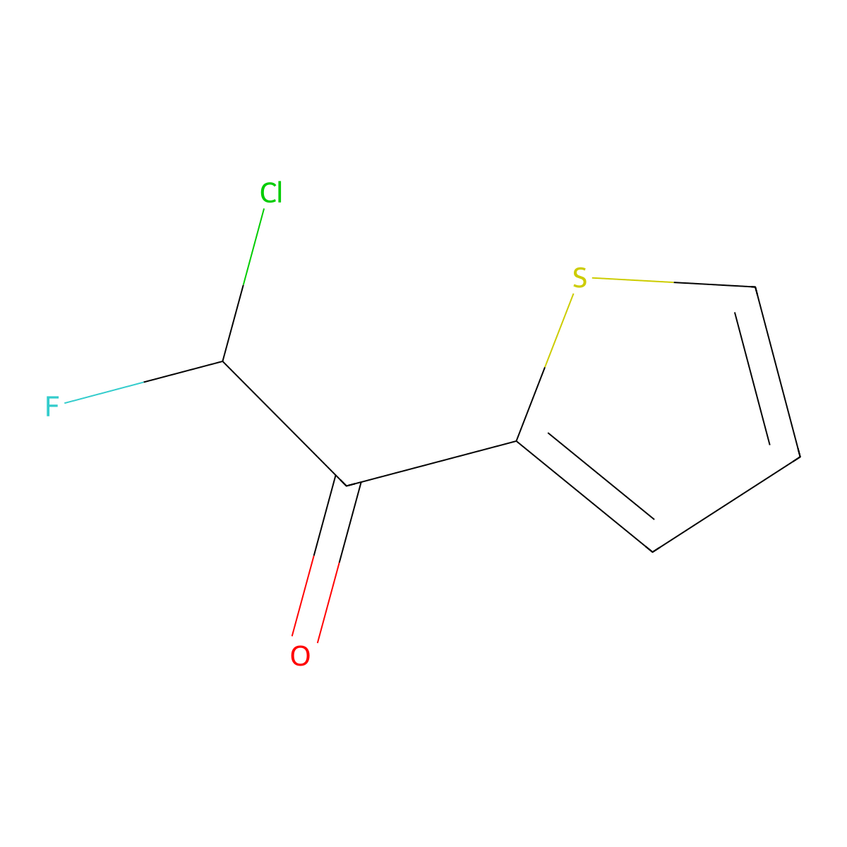 2-Chloro-2-fluoro-1-(2-thienyl)ethanone molecular structure, CAS 58750-67-7