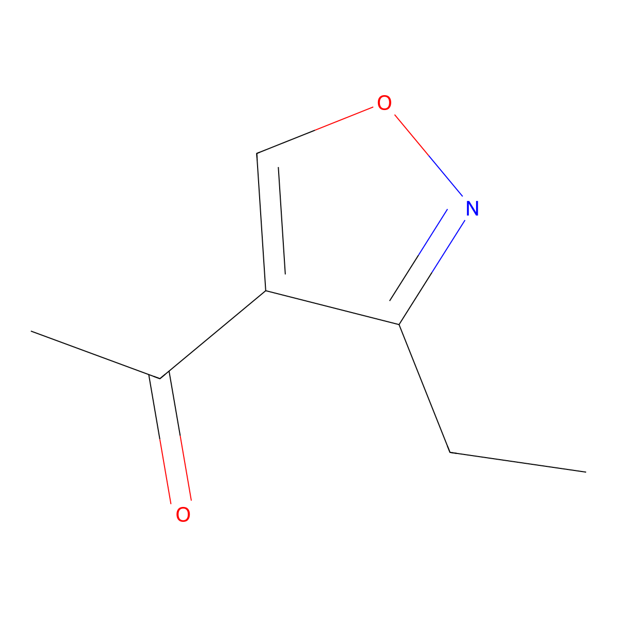 1-(3-Ethyl-1,2-oxazol-4-yl)ethan-1-one molecular structure, CAS 58752-02-6