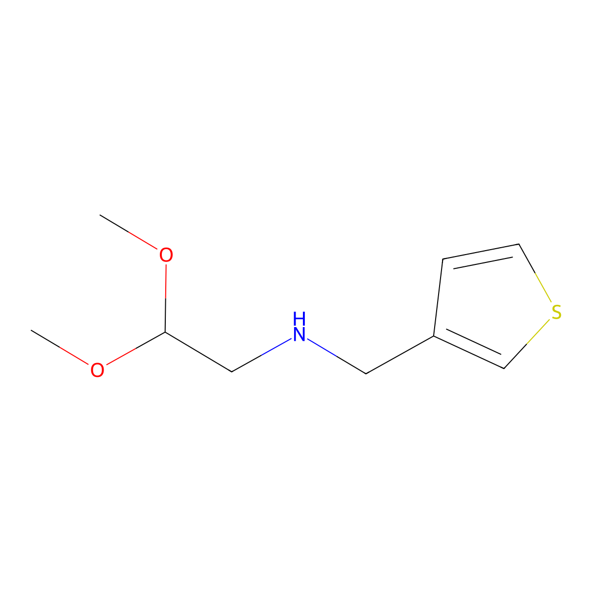 2,2-dimethoxy-N-(thiophen-3-ylmethyl)ethanamine molecular structure, CAS 58754-97-5