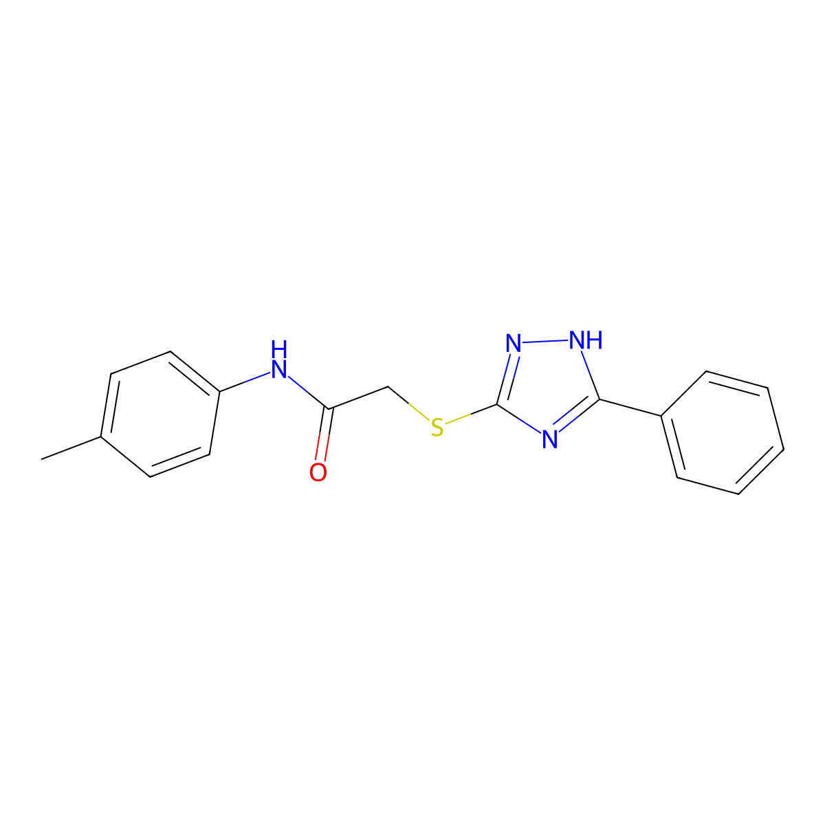 2-((3-Phenyl-1H-1,2,4-triazol-5-yl)thio)-N-(p-tolyl)acetamide molecular structure, CAS 58755-26-3
