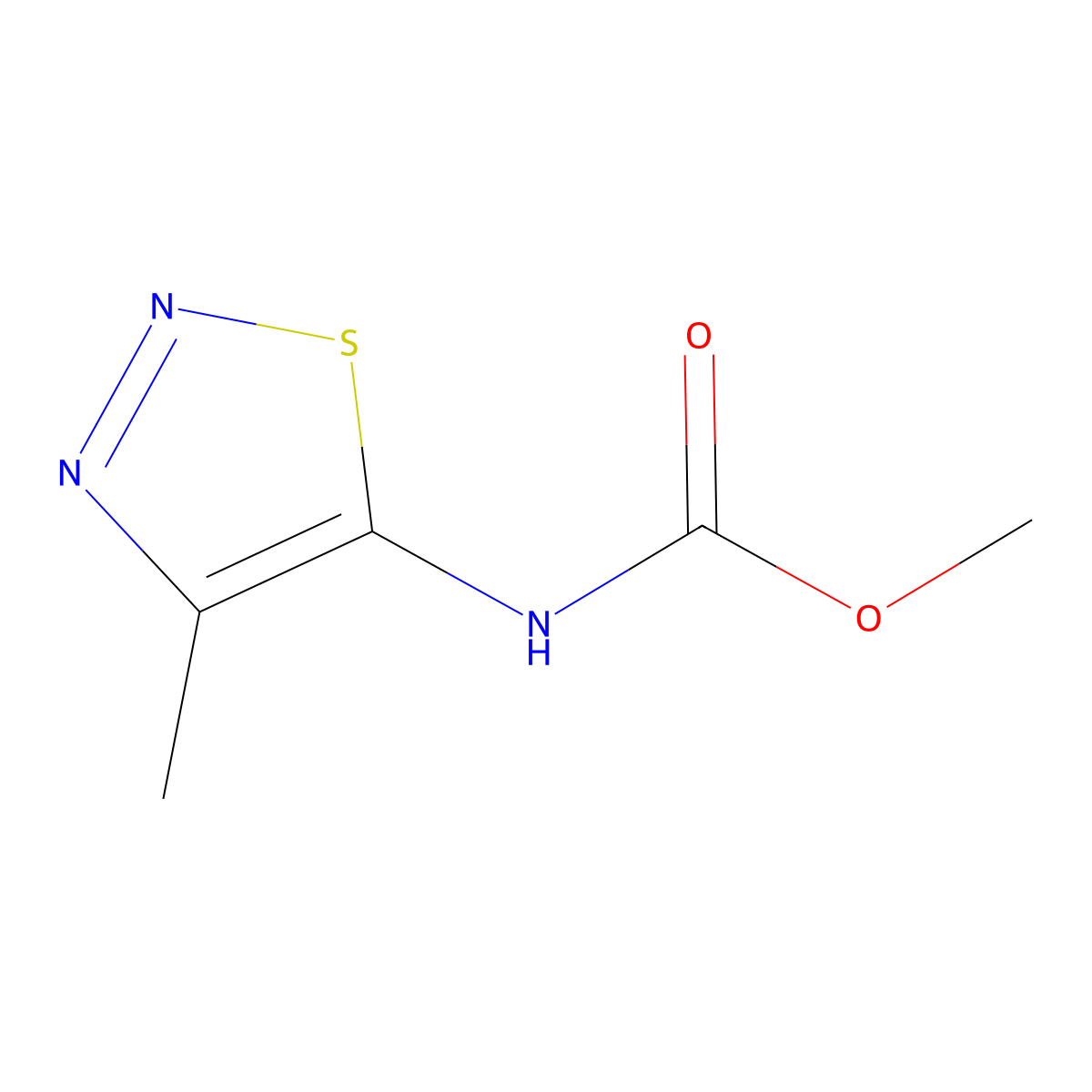 methyl N-(4-methyl-1,2,3-thiadiazol-5-yl)carbamate molecular structure, CAS 58755-95-6