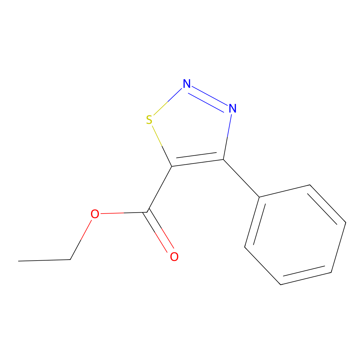 Ethyl 4-phenyl-1,2,3-thiadiazole-5-carboxylate molecular structure, CAS 58756-26-6