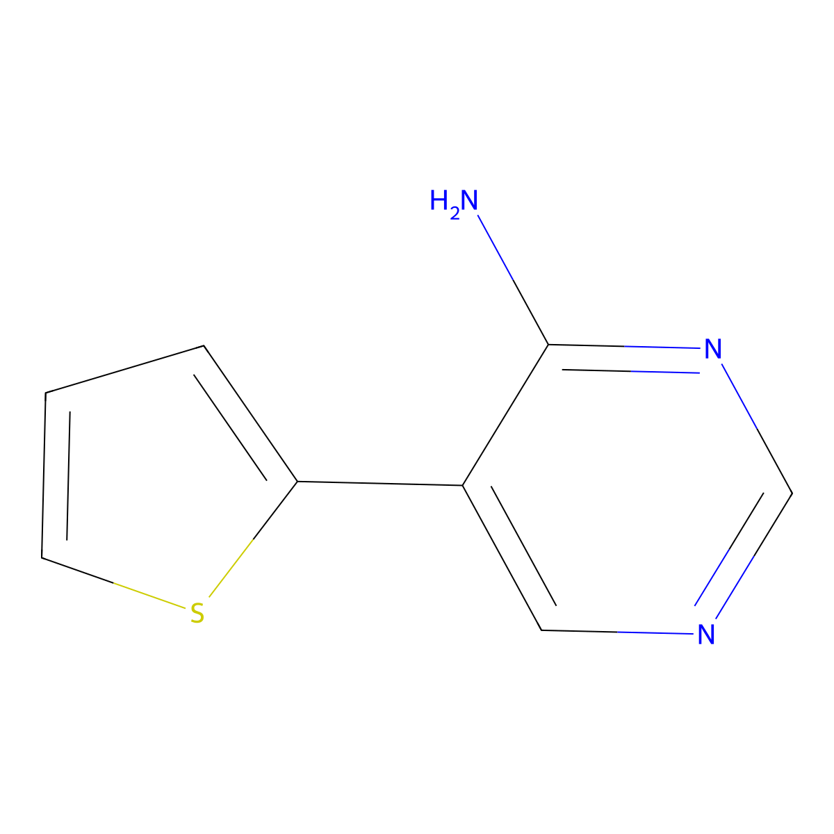 5-(2-Thienyl)-4-pyrimidinamine molecular structure, CAS 58758-95-5