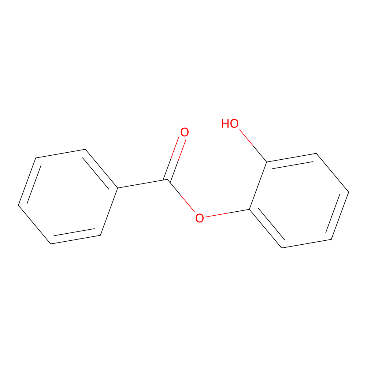 o-Hydroxyphenyl benzoate molecular structure, CAS 5876-92-6