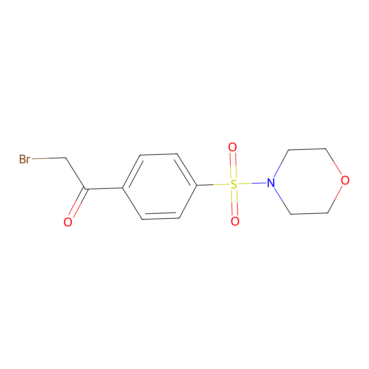 2-Bromo-1-(4-(morpholine-4-sulfonyl)phenyl)ethan-1-one molecular structure, CAS 58760-59-1