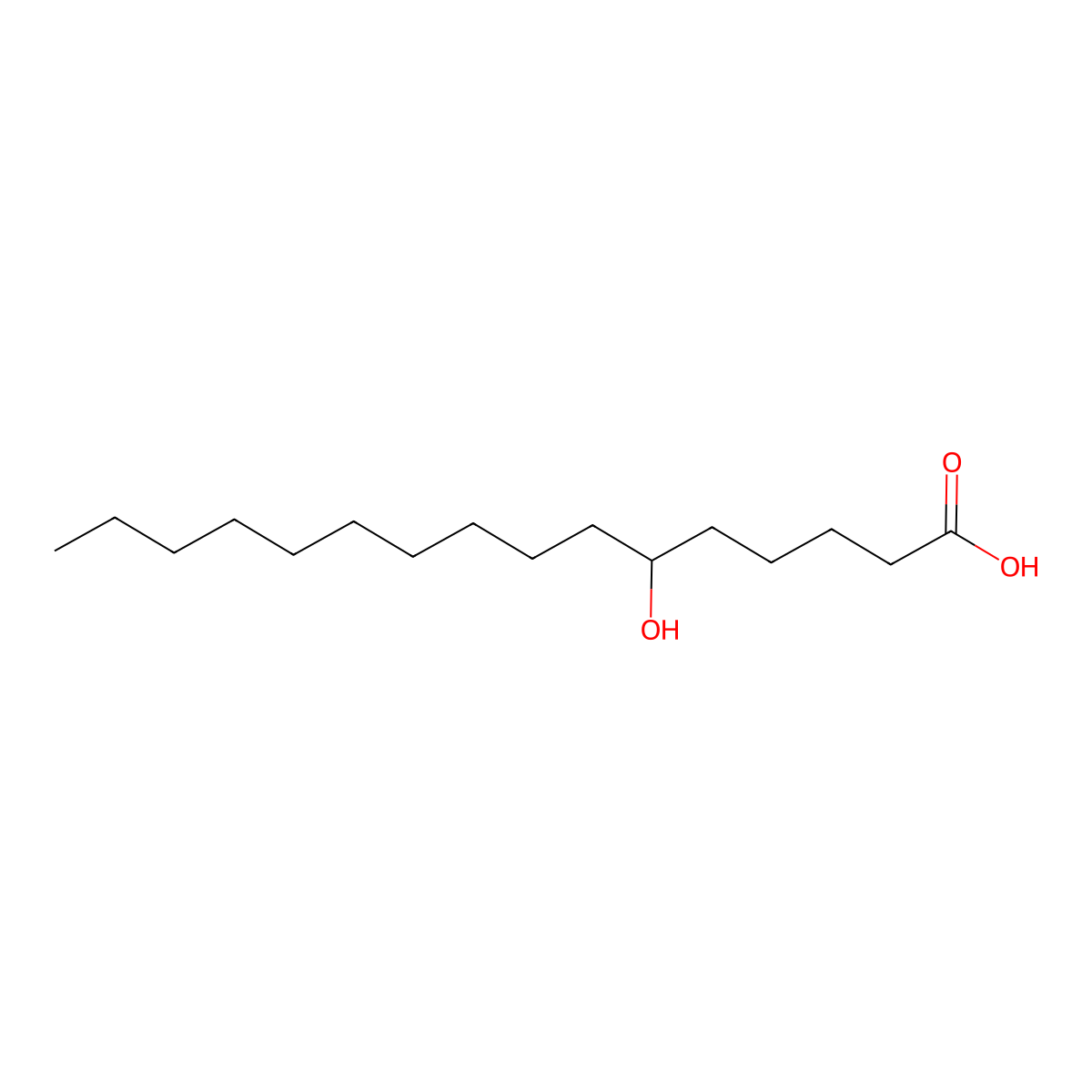 6-Hydroxyhexadecanoic acid molecular structure, CAS 58763-57-8