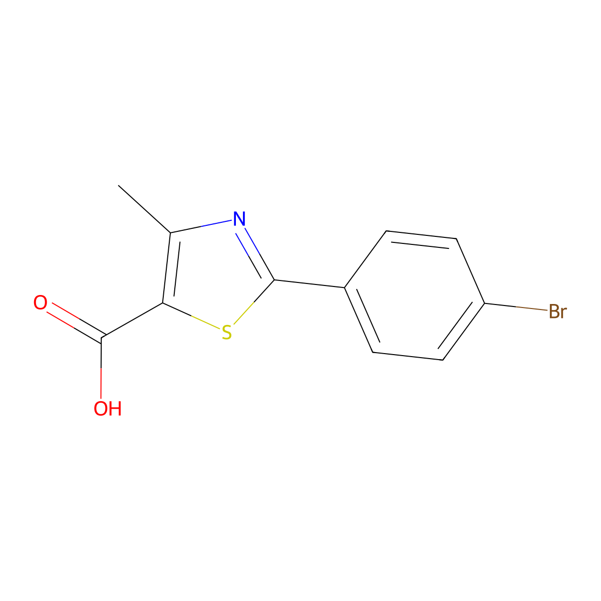 2-(4-Bromophenyl)-4-methylthiazole-5-carboxylic acid molecular structure, CAS 58765-86-9