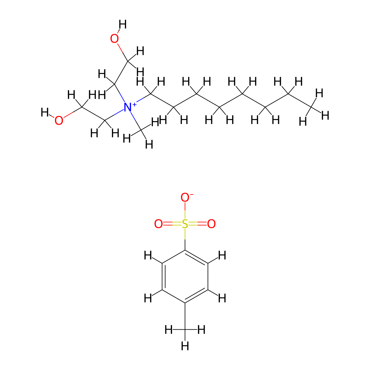 1-Octanaminium, N,N-bis(2-hydroxyethyl)-N-methyl-, 4-methylbenzenesulfonate (1:1) molecular structure, CAS 58767-50-3