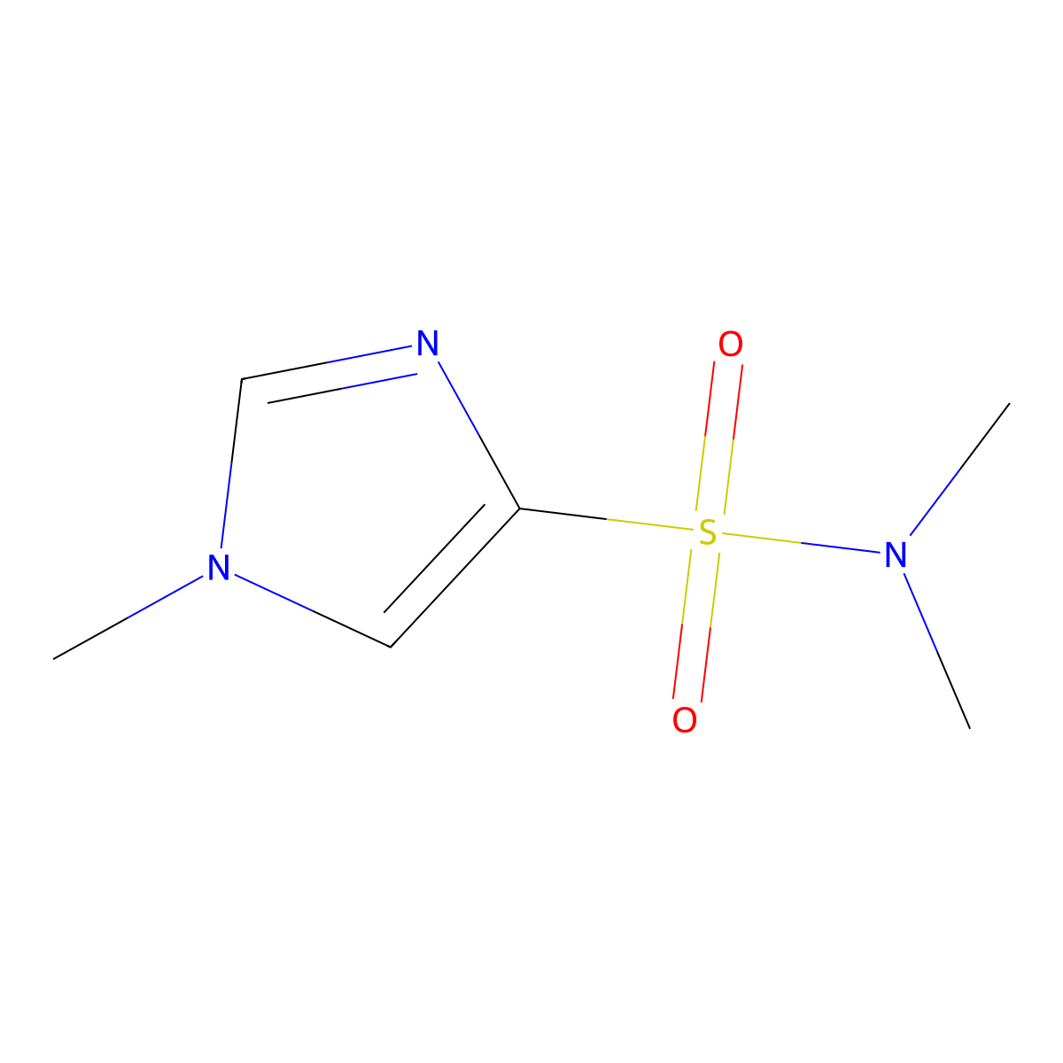 N,N,1-trimethyl-1H-imidazole-4-sulfonamide molecular structure, CAS 58768-68-6