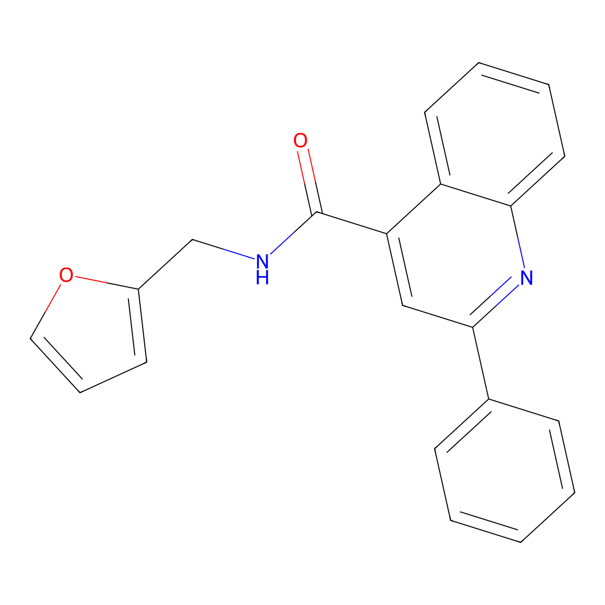 N-(furan-2-ylmethyl)-2-phenylquinoline-4-carboxamide molecular structure, CAS 5877-15-6