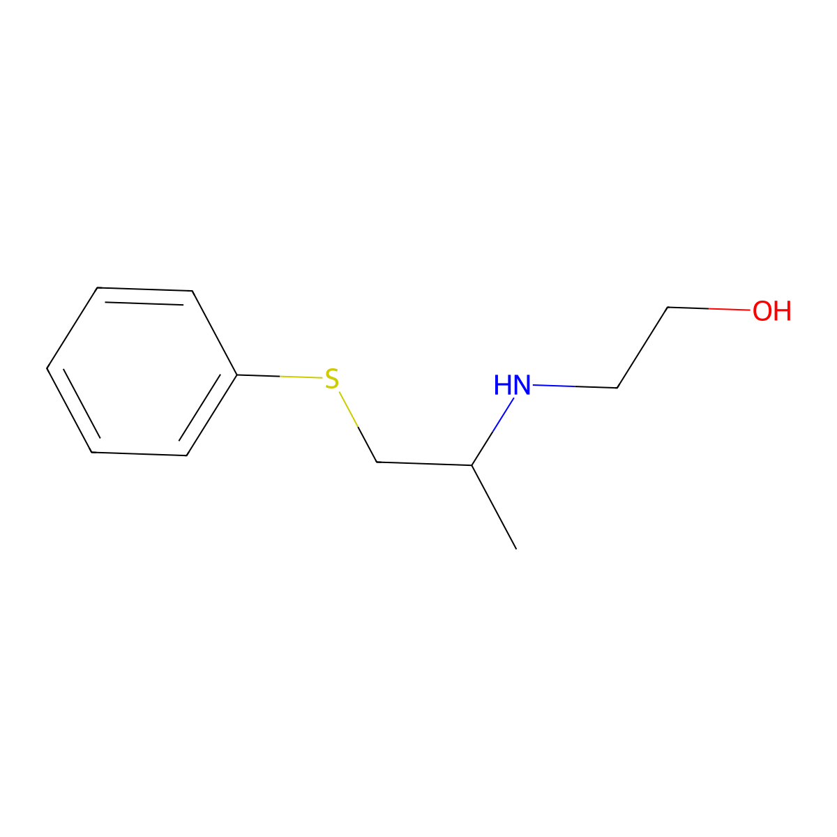 Ethanol, 2-((1-methyl-2-(phenylthio)ethyl)amino)- molecular structure, CAS 5877-16-7