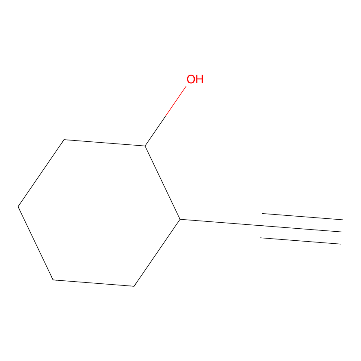 2-Ethynylcyclohexan-1-ol molecular structure, CAS 5877-41-8