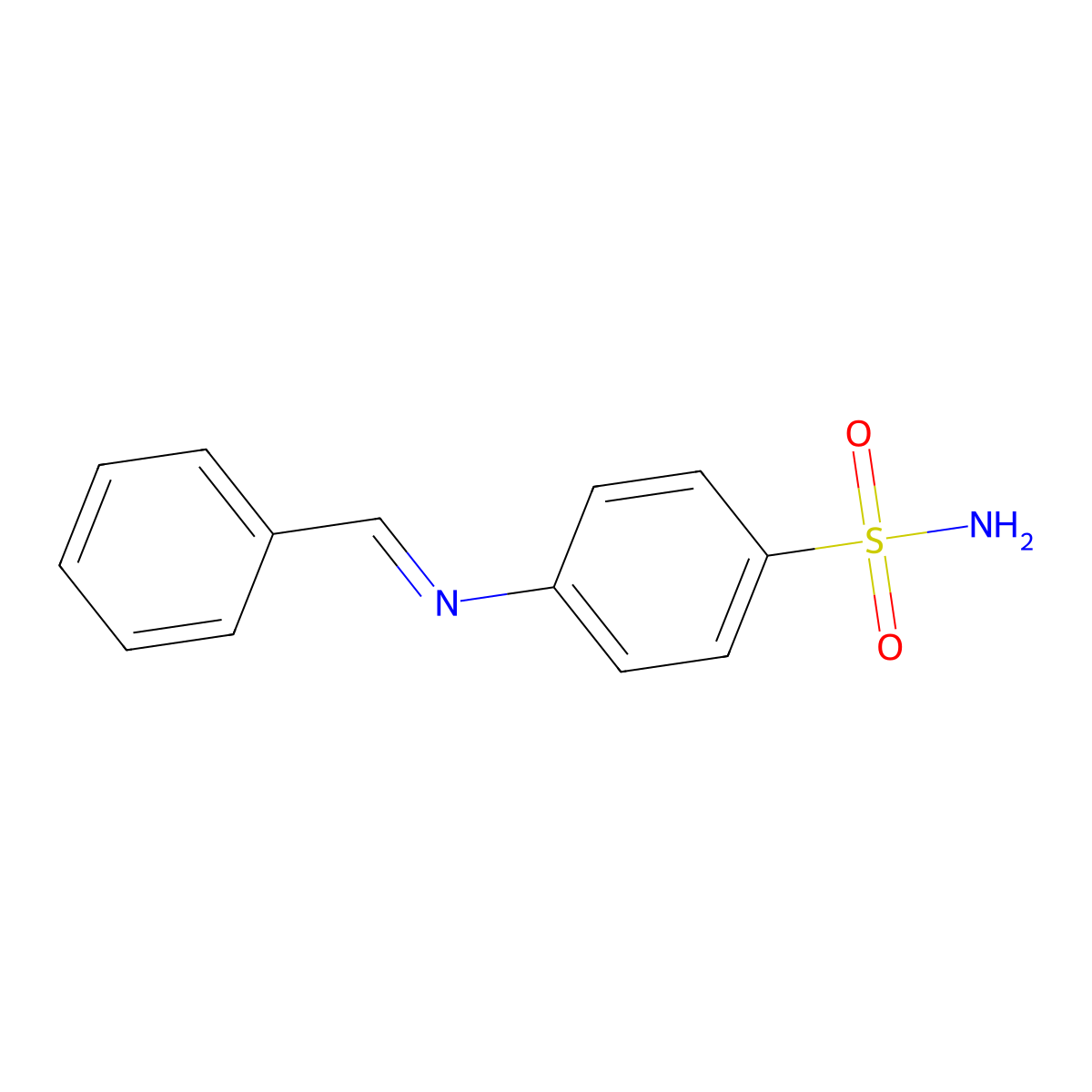 4-(Benzylideneamino)benzenesulfonamide molecular structure, CAS 5877-53-2