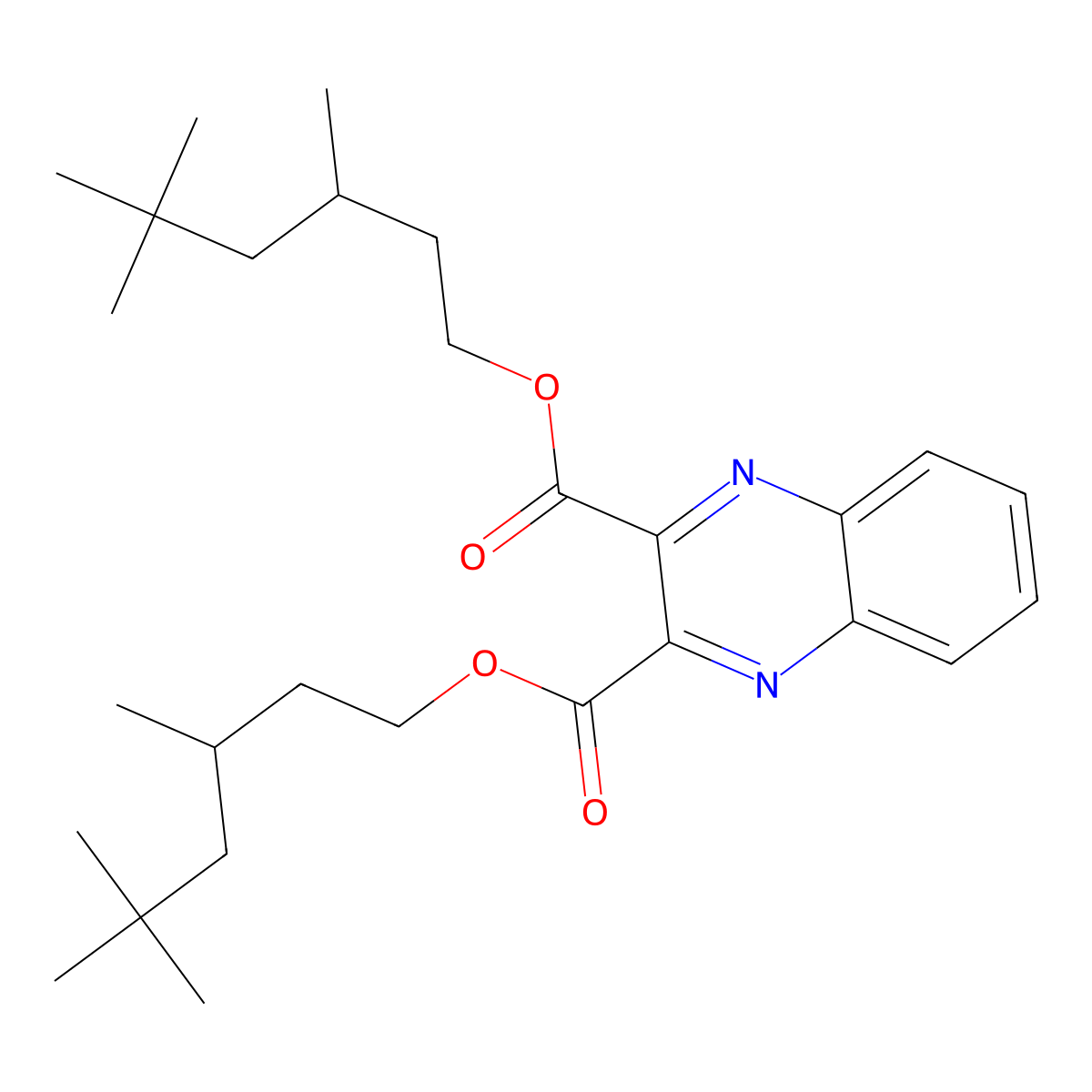 Bis(3,5,5-trimethylhexyl) quinoxaline-2,3-dicarboxylate molecular structure, CAS 58772-18-2