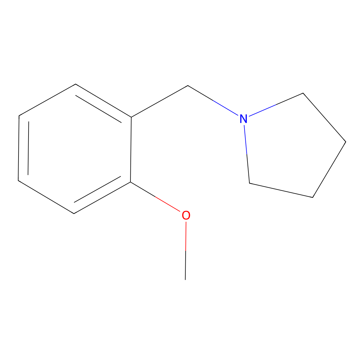 1-((2-Methoxyphenyl)methyl)pyrrolidine molecular structure, CAS 58774-84-8