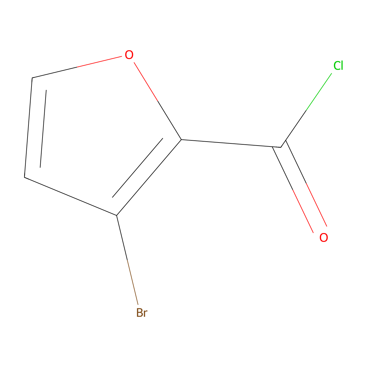 3-Bromofuran-2-carbonyl chloride molecular structure, CAS 58777-57-4