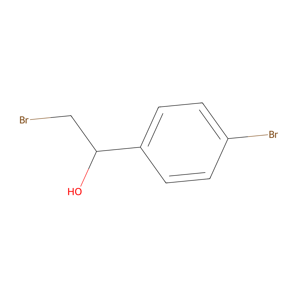 2-Bromo-1-(4-bromophenyl)ethanol molecular structure, CAS 58777-84-7