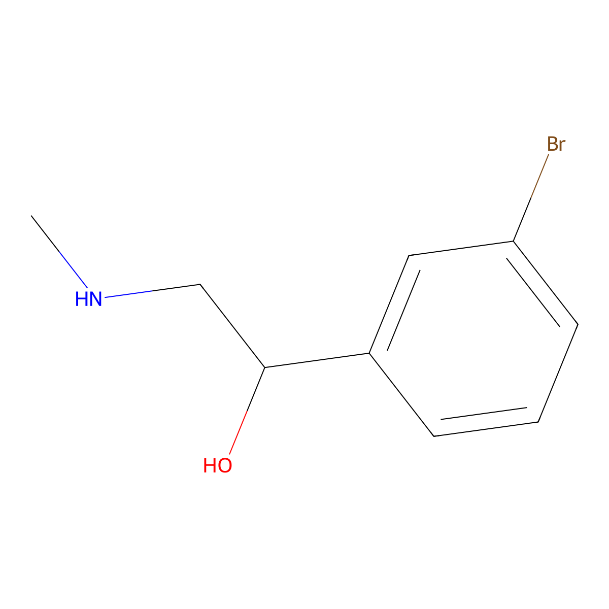 1-(3-Bromophenyl)-2-(methylamino)ethan-1-ol molecular structure, CAS 58777-85-8