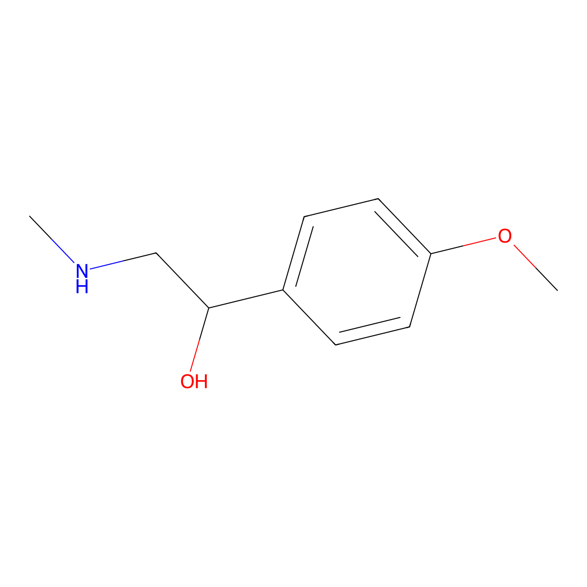 1-(4-Methoxyphenyl)-2-(methylamino)ethan-1-ol molecular structure, CAS 58777-87-0