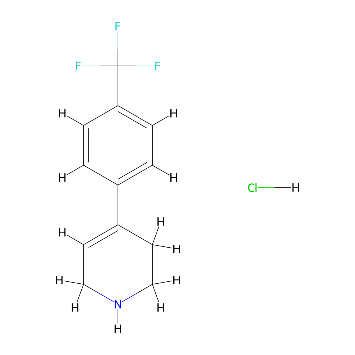 4-[4-(Trifluoromethyl)phenyl]-1,2,3,6-tetrahydropyridine hydrochloride molecular structure, CAS 58778-52-2