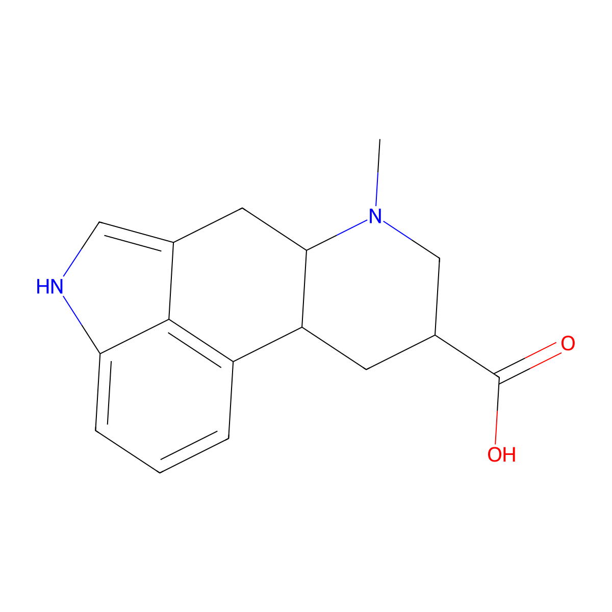 (8beta)-6-Methylergoline-8-carboxylic acid molecular structure, CAS 5878-43-3