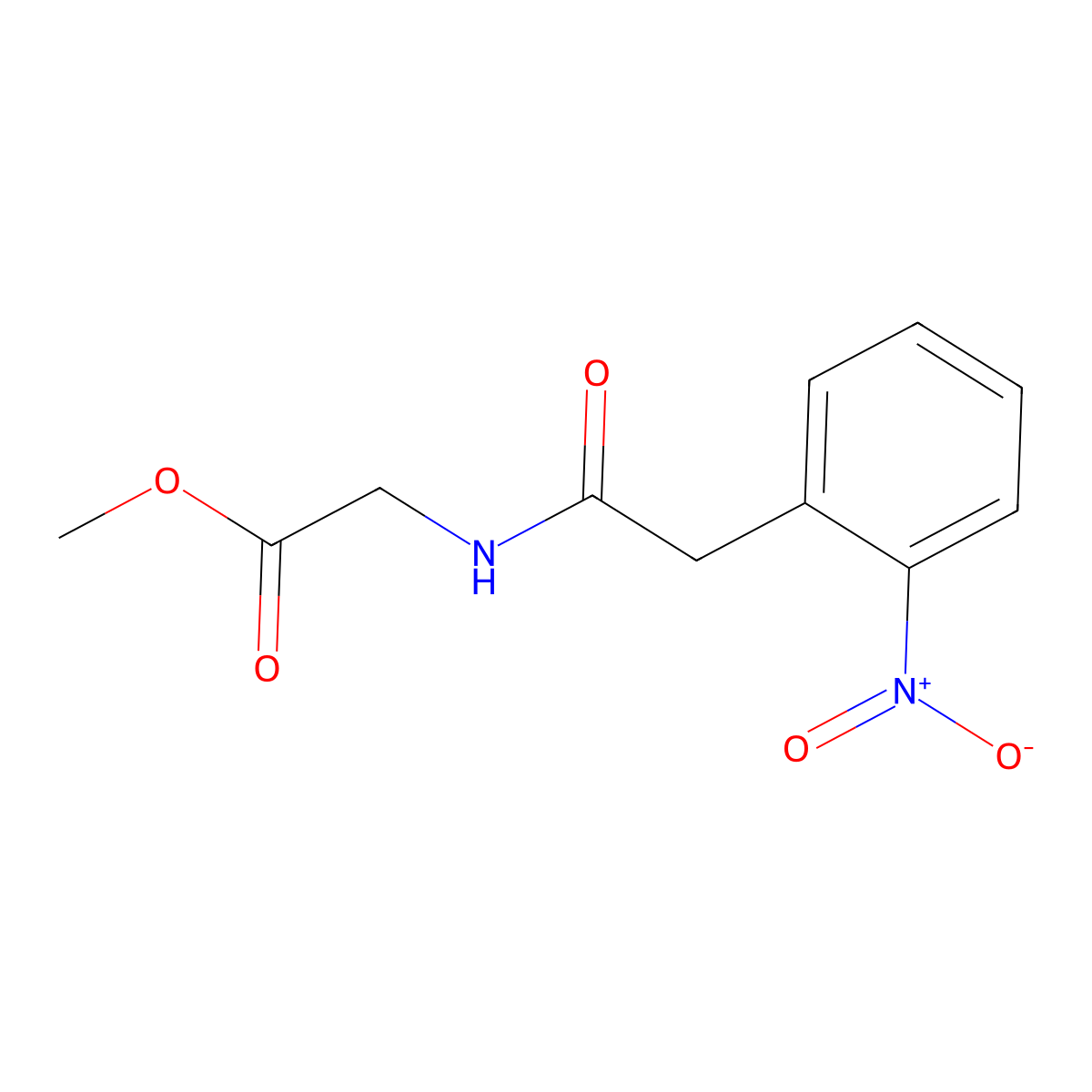 Methyl 2-[[2-(2-nitrophenyl)acetyl]amino]acetate molecular structure, CAS 5878-62-6