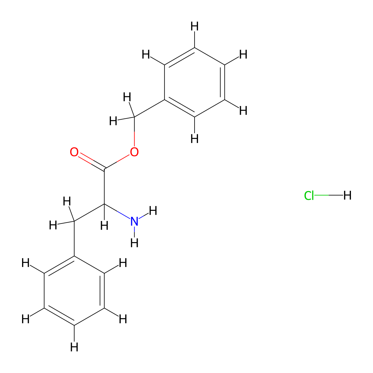 Benzyl 2-amino-3-phenylpropanoate hydrochloride molecular structure, CAS 58780-66-8