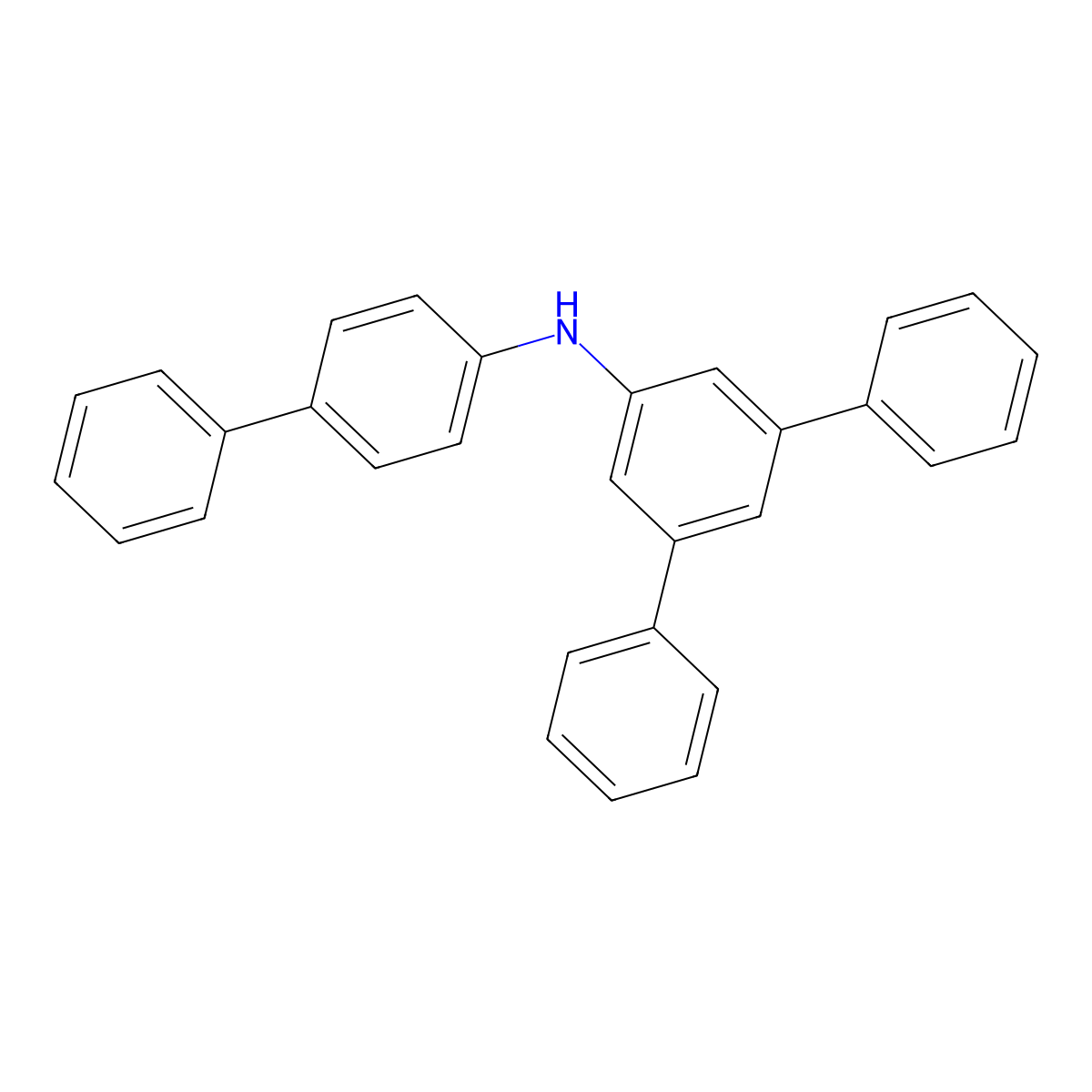 N-([1,1'-Biphenyl]-4-yl)-[1,1':3',1''-terphenyl]-5'-amine molecular structure, CAS 587834-96-6