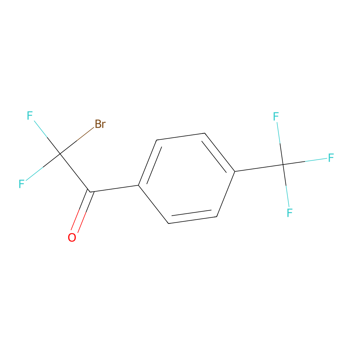 2-Bromo-2,2-difluoro-1-(4-(trifluoromethyl)phenyl)ethanone molecular structure, CAS 587840-82-2