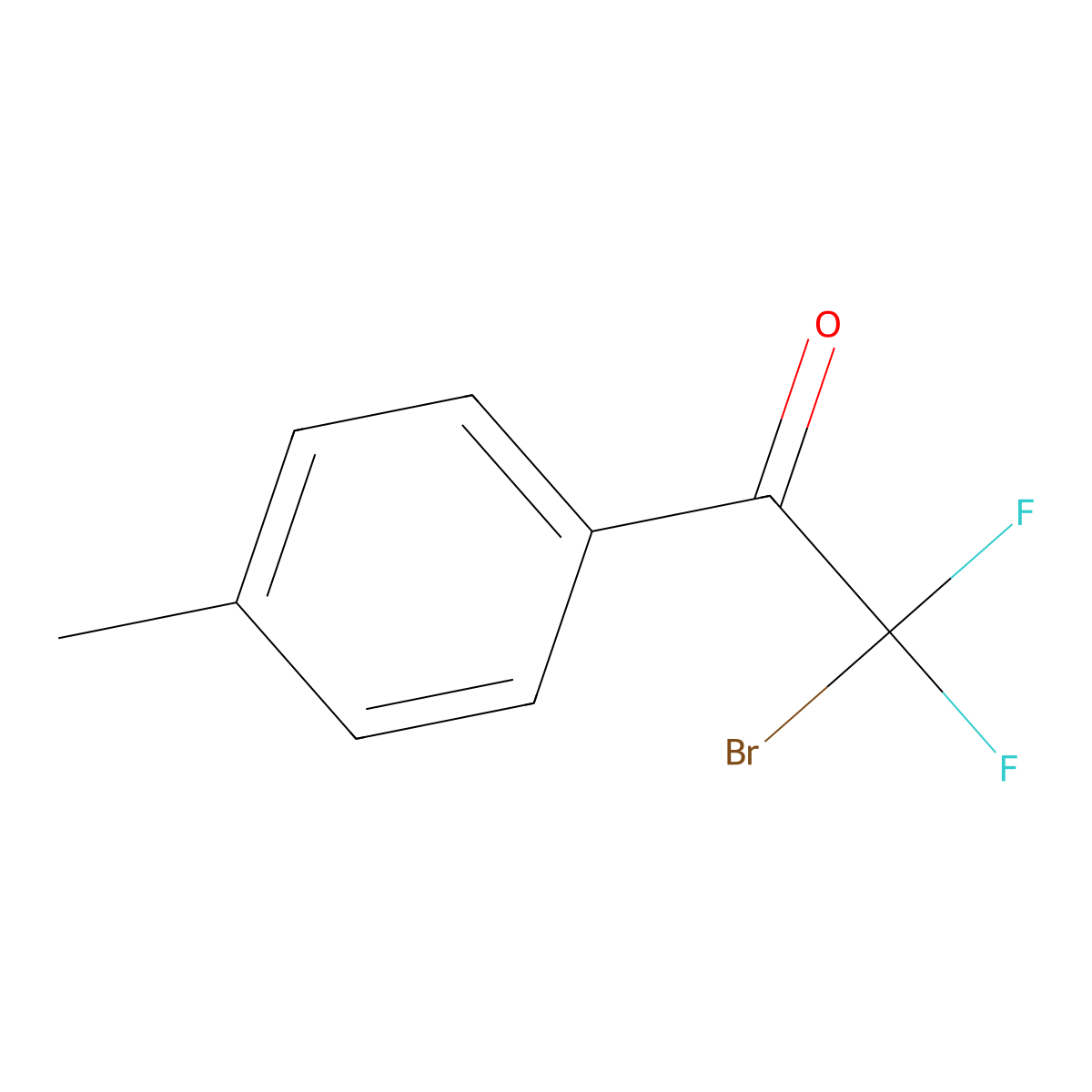 2-Bromo-2,2-difluoro-1-(4-methylphenyl)ethanone molecular structure, CAS 587840-83-3