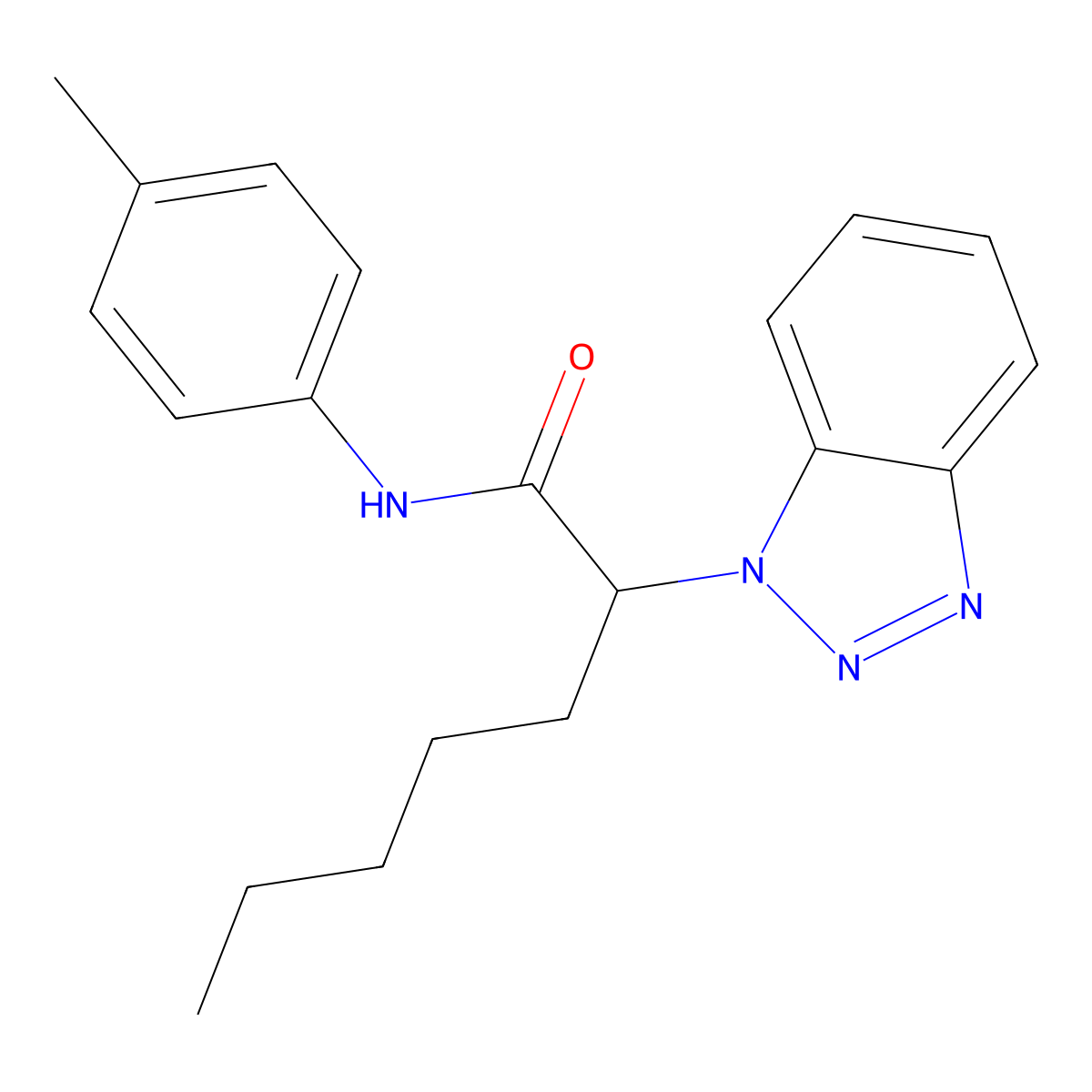 2-(1H-1,2,3-Benzotriazol-1-yl)-N-(4-methylphenyl)heptanamide molecular structure, CAS 587840-97-9