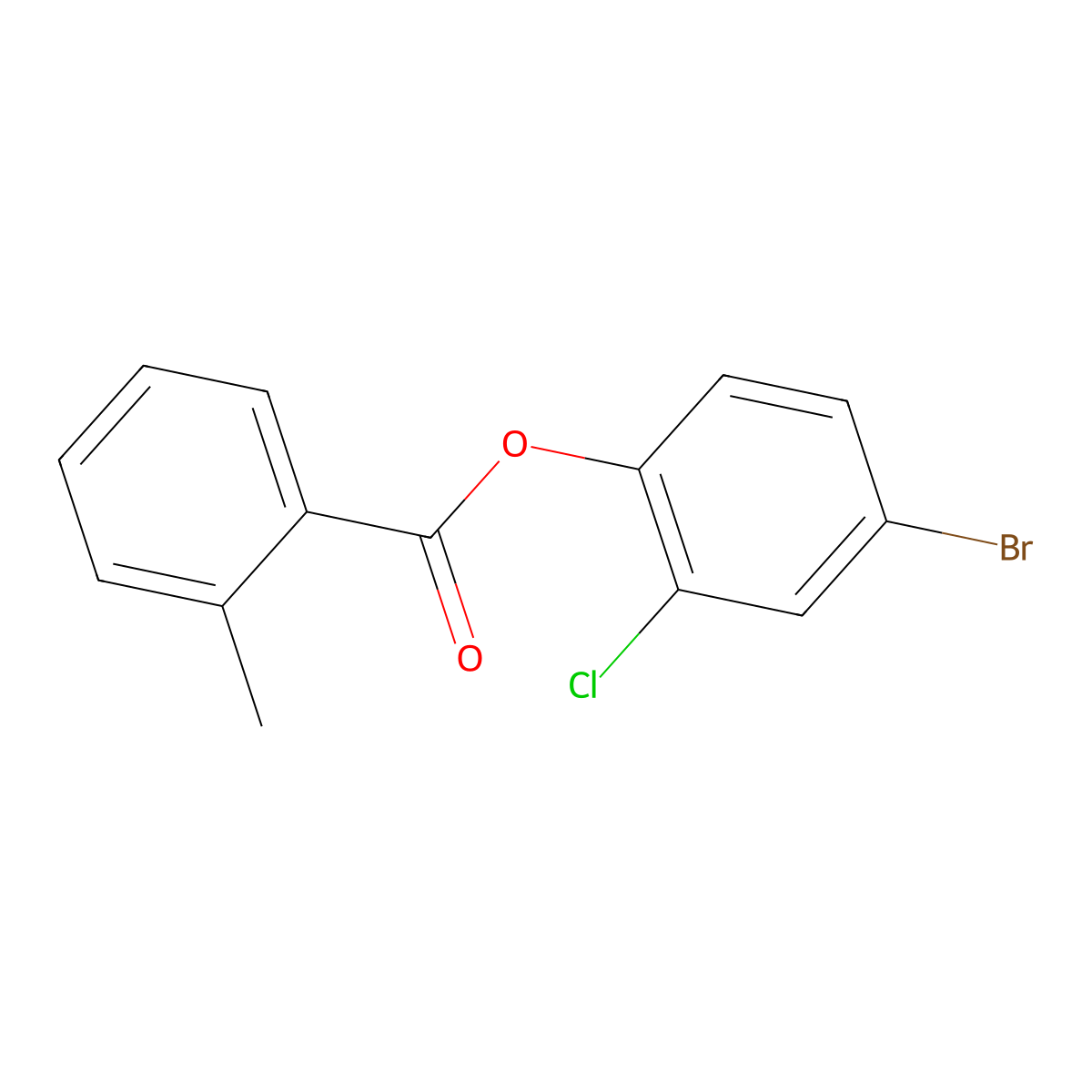 4-Bromo-2-chlorophenyl 2-methylbenzoate molecular structure, CAS 587841-25-6