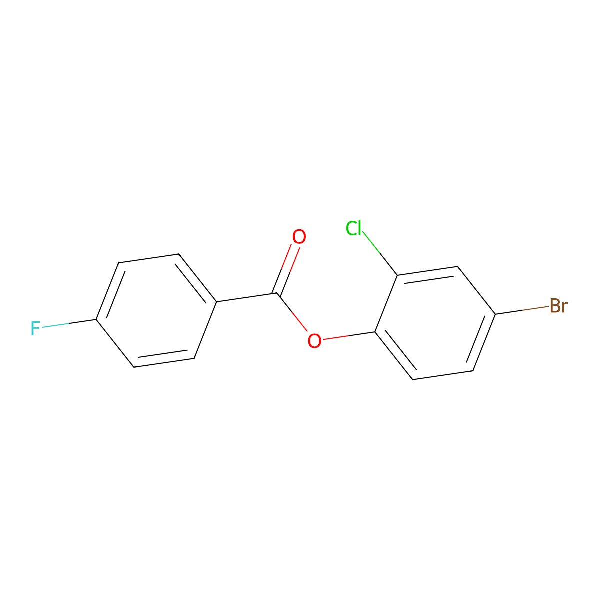 4-Bromo-2-chlorophenyl 4-fluorobenzoate molecular structure, CAS 587841-26-7